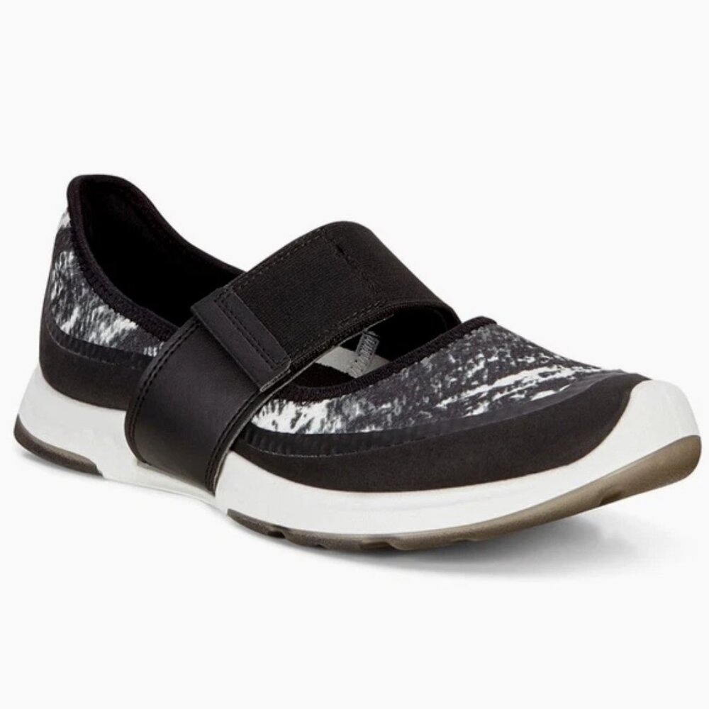 ECCO Biom Amrap Slip On Sneaker Black White Green Comfort Athleisure EU 37